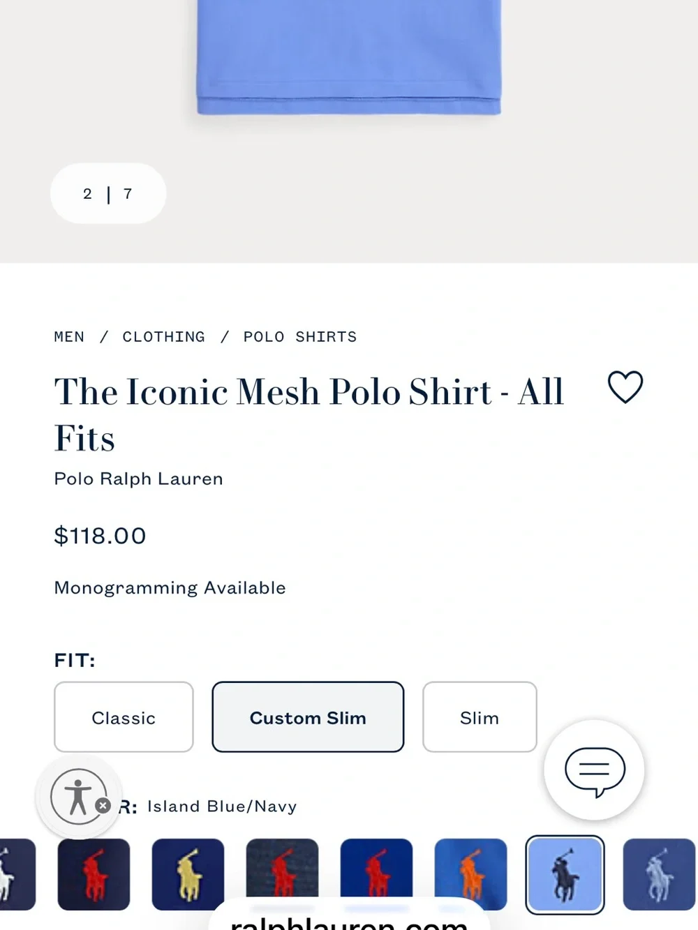Set of 2 Ralph Lauren Iconic Mesh Blue Polo Shirts M $118